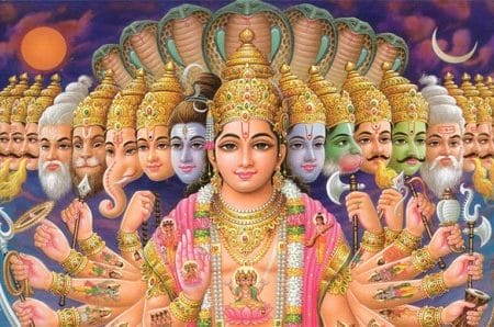 El dios Vishnu y sus principales avatares