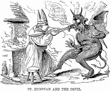 San Dunstan practicándole una rinoplastia al Pr�ncipe de las Tinieblas