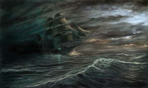 Barco navegando en tormenta