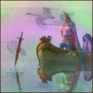 La dama en el lago y la espada Excalibur